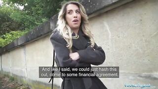 Hot French teacher offers her body for money in a steamy Public Agent scene