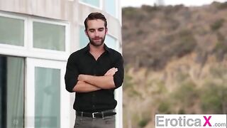 Two horny bitches are having a hot threesome sex with a big dick