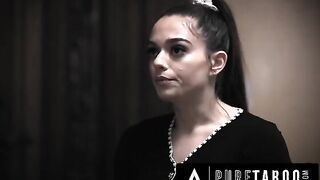 Cheerleader Sophia Burns seduced by her teacher's stepson to achieve good marks in this taboo scene