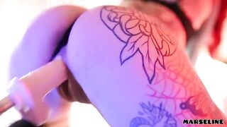 The hot girl Marseline fucks with a machine in a steamy solo session