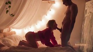 A man made a surprise for his girlfriend with a rough passion