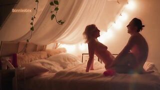 A man made a surprise for his girlfriend with a rough passion