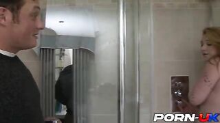 Busty British babe Harmony Reigns gets fucked by her stepdad after shower