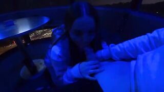 Romantic night date with a hot girl in the park