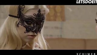 Blonde babe Misha Cross fucked by two cocks in a passionate session