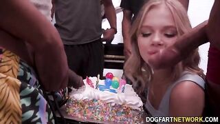 Coco Lovelock received a surprise gift of 11 big black cocks on her birthday