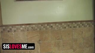Pervert guy caught step sis Natalie Porkman rubbing her pussy