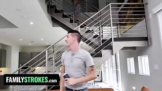 Two step brothers fuck their step sister Sarah Bella