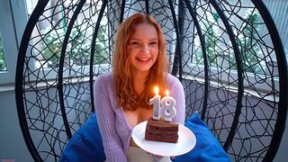 Skinny babe gets fucked on her 18th birthday in a real, homemade scene