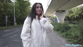 Petite teen almost gets hit by taxi, gets fucked instead