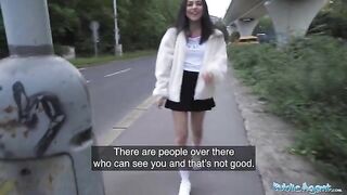 Petite teen almost gets hit by taxi, gets fucked instead