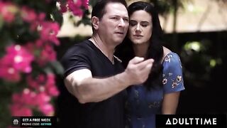 Pervert couple teach Haley Reed a lesson in anal