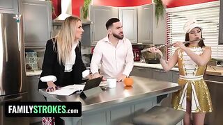 Pervert Stepdad Covers Josie Tucker's Big Tits with His Cum - FamilyStrokes