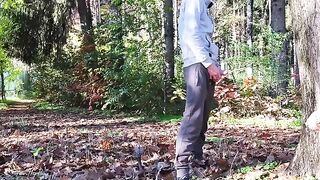 A guy made a dick flash in the park and a MILF gave him a titty fuck