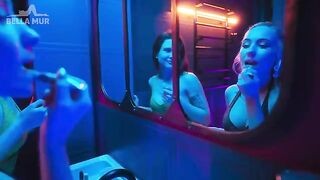 Babe went to the toilet in the night club and met a guy who tasted her pussy