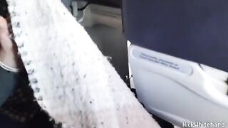 The stewardess with big boobs is fucking with a man