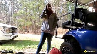 Lucky mechanic fucked busty blonde Bailey Brooke on the road