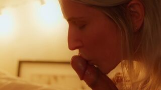 A hot massage from the wife before going to bed with her husband