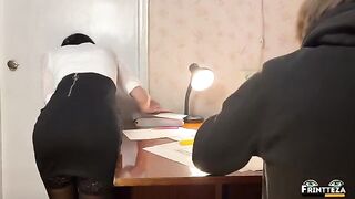 Instead of an exam, the student got a good fuck from the teacher