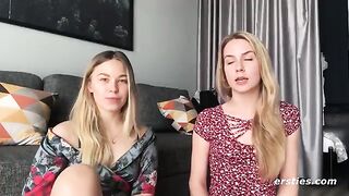 Sexy amateur girls are having their first experience with each other, no guys