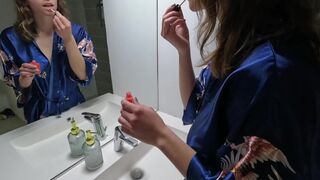 Hot French chick with big tits gets fucked in the morning