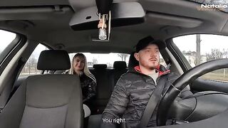 The luckiest taxi driver ever, especially after a wild ride with a stunning blonde!