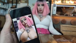 The dirty slut got tired of waiting for the order in the restaurant and decided to have a snack with me