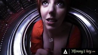 A stepmom gets stuck in the washing machine and is saved by her stepson