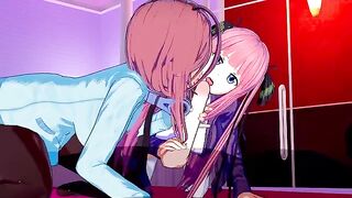 Miku and Nino Nakano in a hot threesome scene