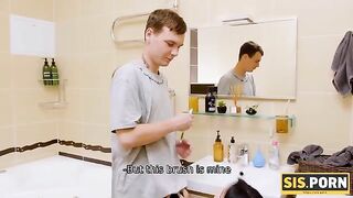 That's MY toothbrush and that's MY cock, a steamy SISPORN scene