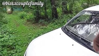 Couple making love in the car, stranger might join them too