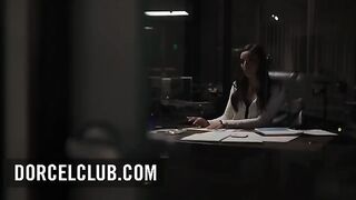 The boss rewarded his secretary with sex for her extra work