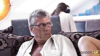 Old guy fucks his son's red-haired GF Erica Black, a taboo fantasy brought to life by Daddy4K