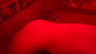 The blonde plays with sex toys in the bathroom and moans