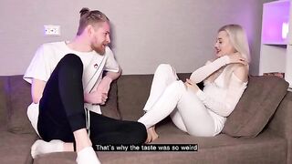 A blonde accidentally got high with her stepbrother and had to make up for it