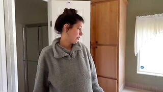 The cute girl tried to negotiate with her pregnant landlord
