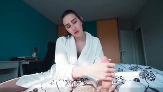 The stepson was caught with his cock in his stepmom's pants pocket