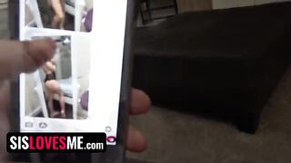 Pervert guy filled plump tits of step sis Alex Jane with cum