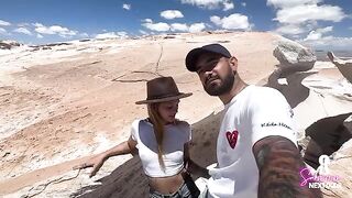 The guy made a blowjob to his girlfriend on the city streets