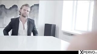 Caprice used her leg to ride a cock of a stranger in stilettos