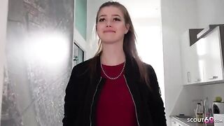 Pick-up casting with petite teen Olivia Sparkle for hardcore sex