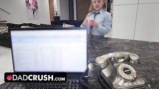 Eva Nyx gets her juicy teen pussy creampied by step daddy in a taboo scene