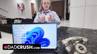 Eva Nyx gets her juicy teen pussy creampied by step daddy in a taboo scene