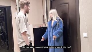 The girlfriend arrived unexpectedly, so the guy called a prostitute