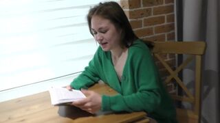 A student girl studies hard and meets a boyfriend in POV