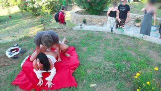 Babe Alexandra Wett has sex with a stranger on the meadow, getting her ass filled