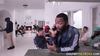 A blonde girl Harley King has sex with a crowd of guys in this hot vid