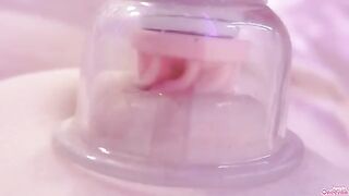 Nipples and clit to be erected by sucking toy (4 times)