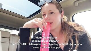 I tried the biggest sex toy in the backseat of my car!!