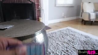 Gina Valentina does her best to impress her stepbrother with a sexy lap dance
